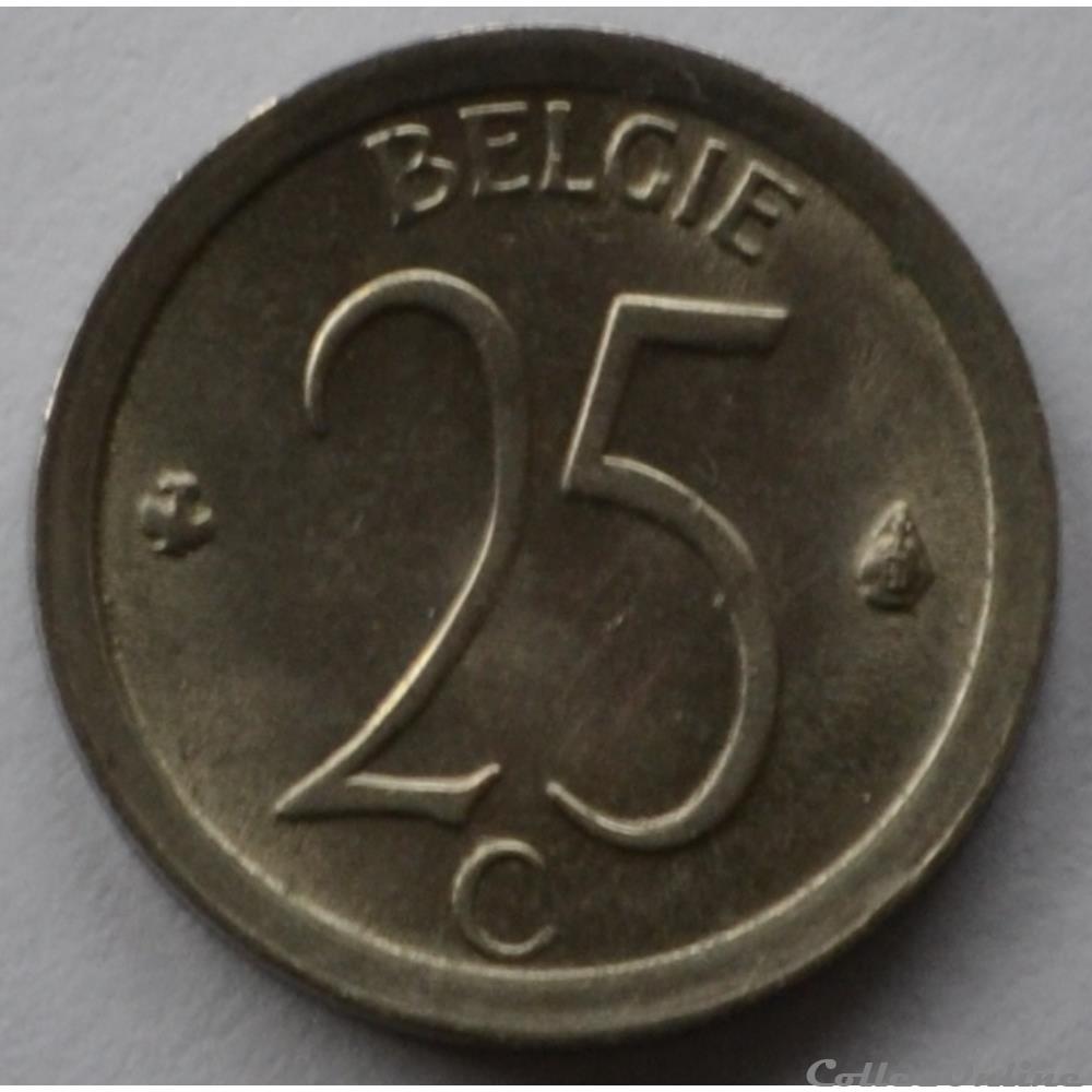 monnaie monde belgique 25 centimes 1970 nl