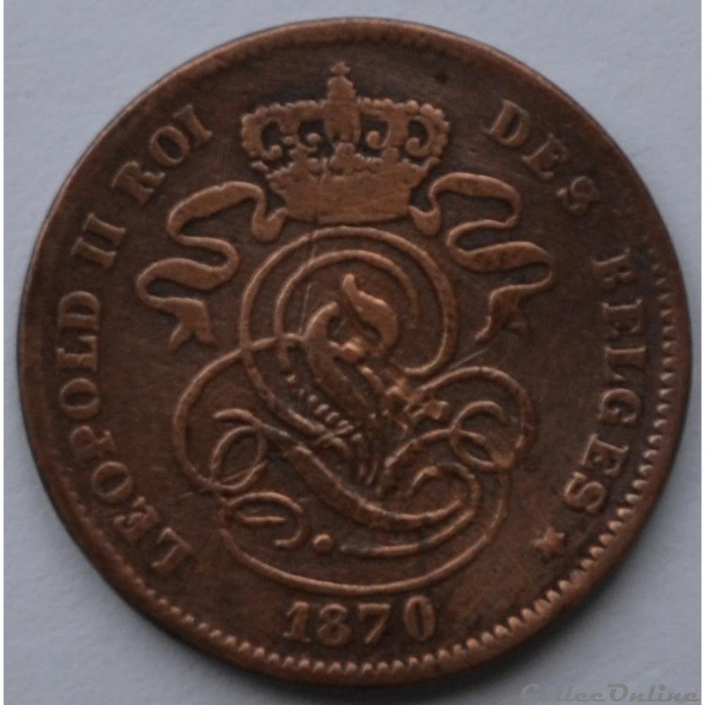 2 centimes 1870 monnaie monde belgique 2 centimes 1870