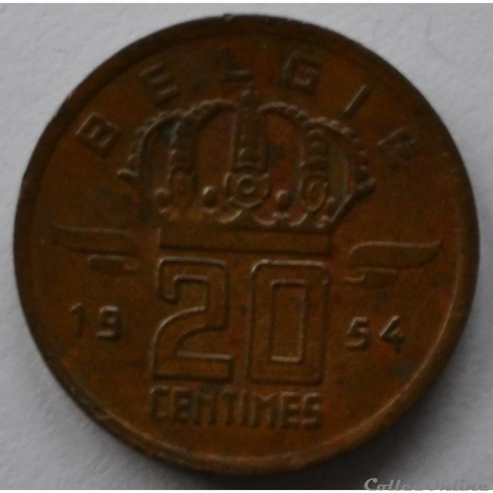 20 centimes 1954 (nl) monnaie monde belgique 20 centimes 1954 nl