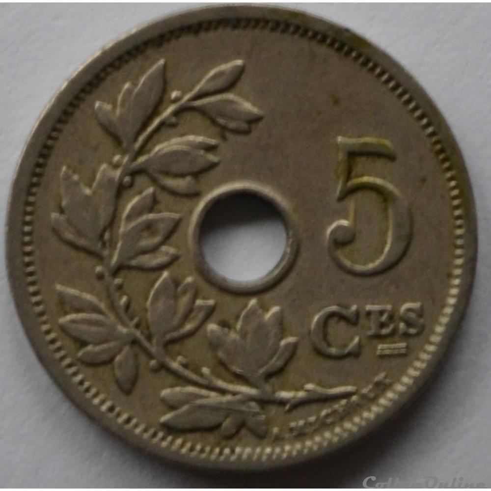 monnaie monde belgique 5 centimes 1905