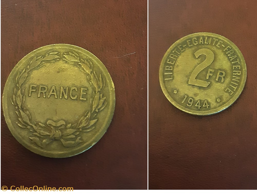2Fr 1944 atelier Philadelphie monnaies france modernes 2fr 1944 atelier philadelphie