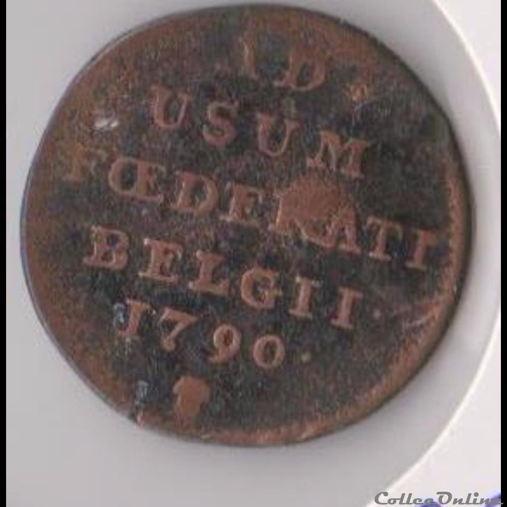 1 Liard 1790, Insurrection, Etats Belgique Unis, Bruxelles monnaie monde 1 liard 1790 insurrection etats belgique unis bruxelles