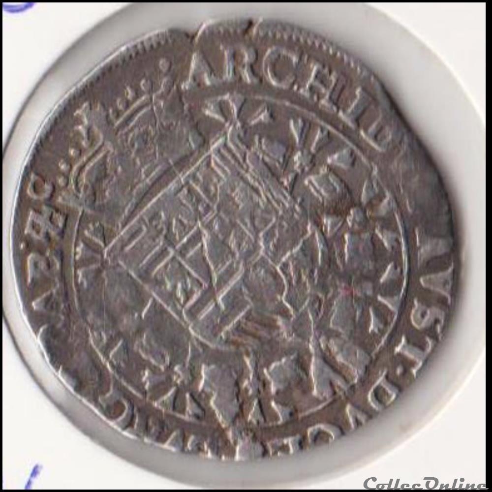 1/4 de Patagon sans date (1612-1616, Brabant, Bruxelles, Albert et Isabelle PBE9 monnaie monde belgique 1 4 de patagon sans date 1612 1616 brabant bruxelles albert et isabelle pbe9