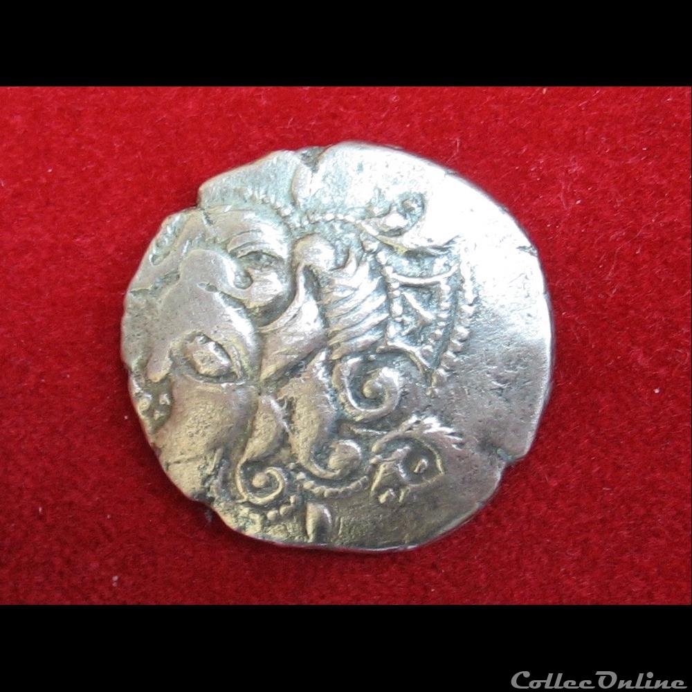 DT 2226 Statère au cheval non androcéphale, au taureau et à l'aigle monnaie antique gauloise dt 2226 statere au cheval non androcephale au taureau et a aigle