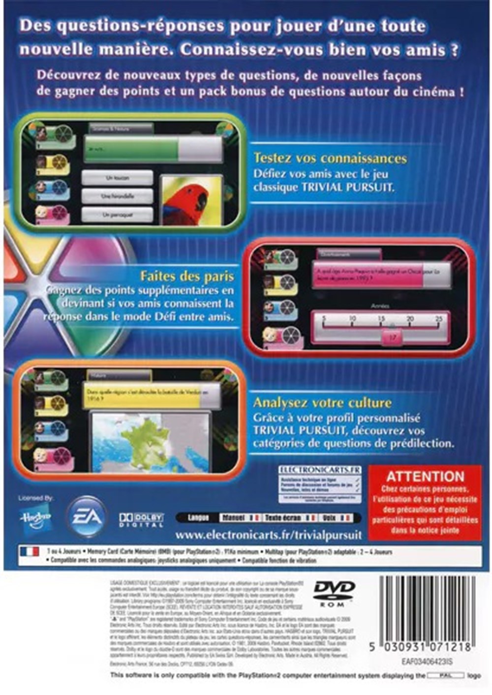 ??? - Trivial Pursuit édition Playstation 2 - jeu vidéo jeux societe jouets trivial pursuit edition playstation 2 jeu video