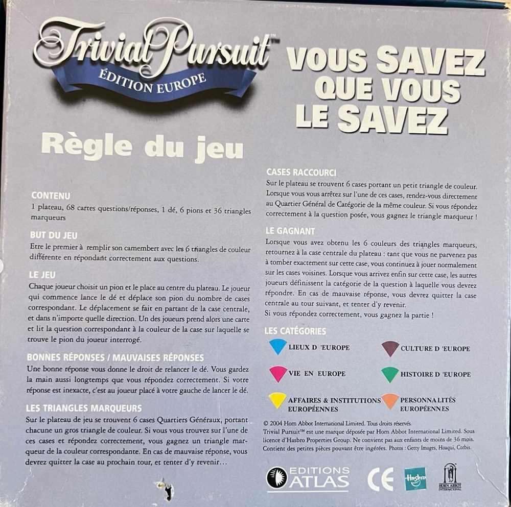 2004 - Édition Europe - voyage jeux de societe jouets 2004 edition europe voyage