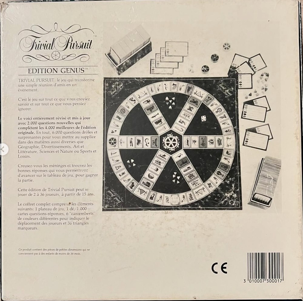 1989- Trivial pursuit genus 2ème Édition revue et actualisée (complet) jeux de societe jouets 1989 trivial pursuit genus 2eme edition revue et actualisee complet