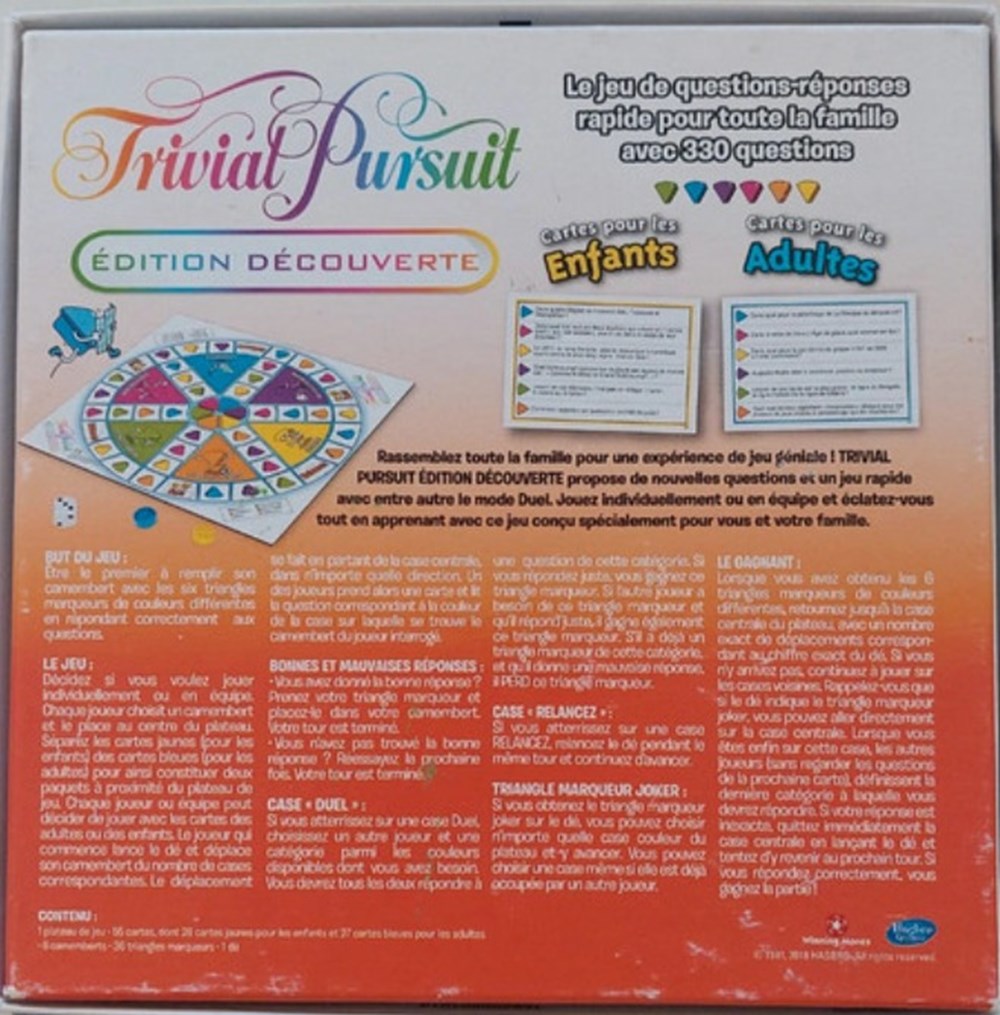 2018 -??? - Trivial Pursuit édition découverte - voyage jeux societe jouets 2018 trivial pursuit edition decouverte voyage