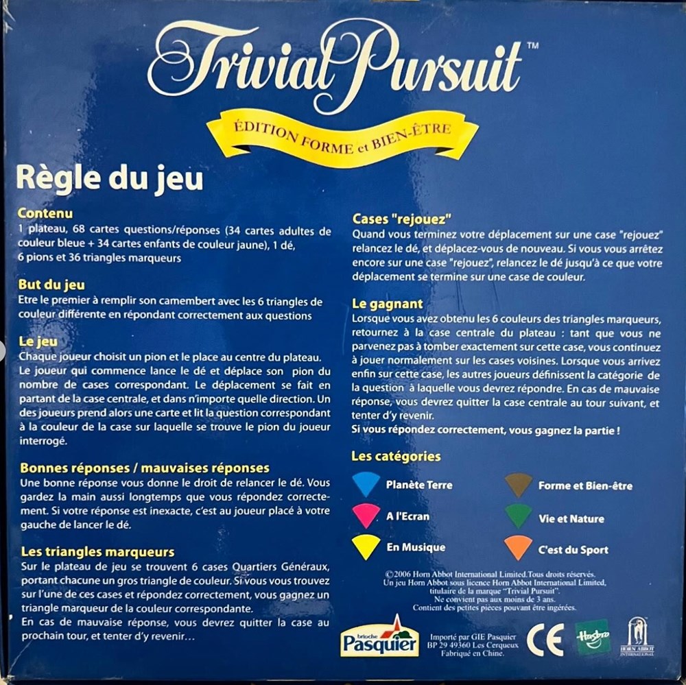 2006- Édition forme et bien-être (Pitch) - voyage jeux de societe jouets 2006 edition forme et bien etre pitch voyage