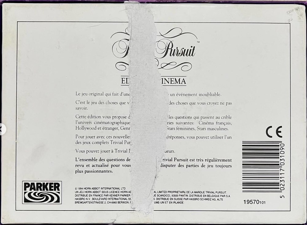jeux de societe jouets 1994 trivial pursuit edition cinema recharge