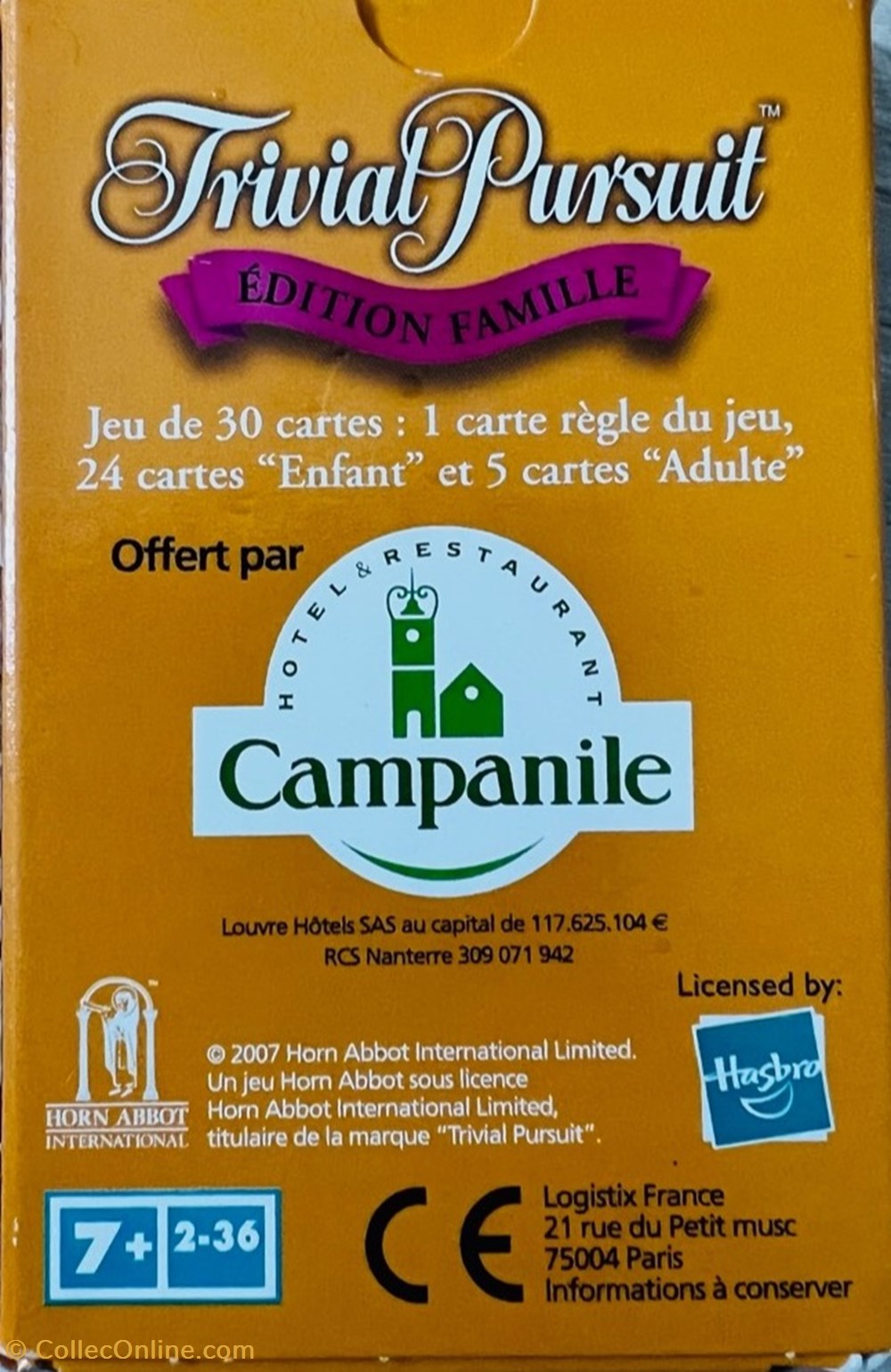 2007 - Édition Famille Campanile- cartes jeux de societe jouets 2007 edition famille campanile cartes