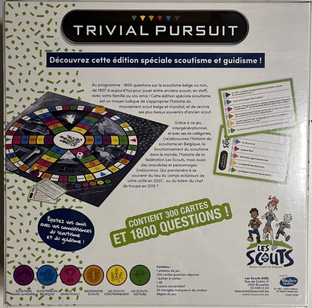 2022 -??- Trivial Pursuit édition les Scouts - complet jeux de societe jouets 2022 trivial pursuit edition les scouts complet