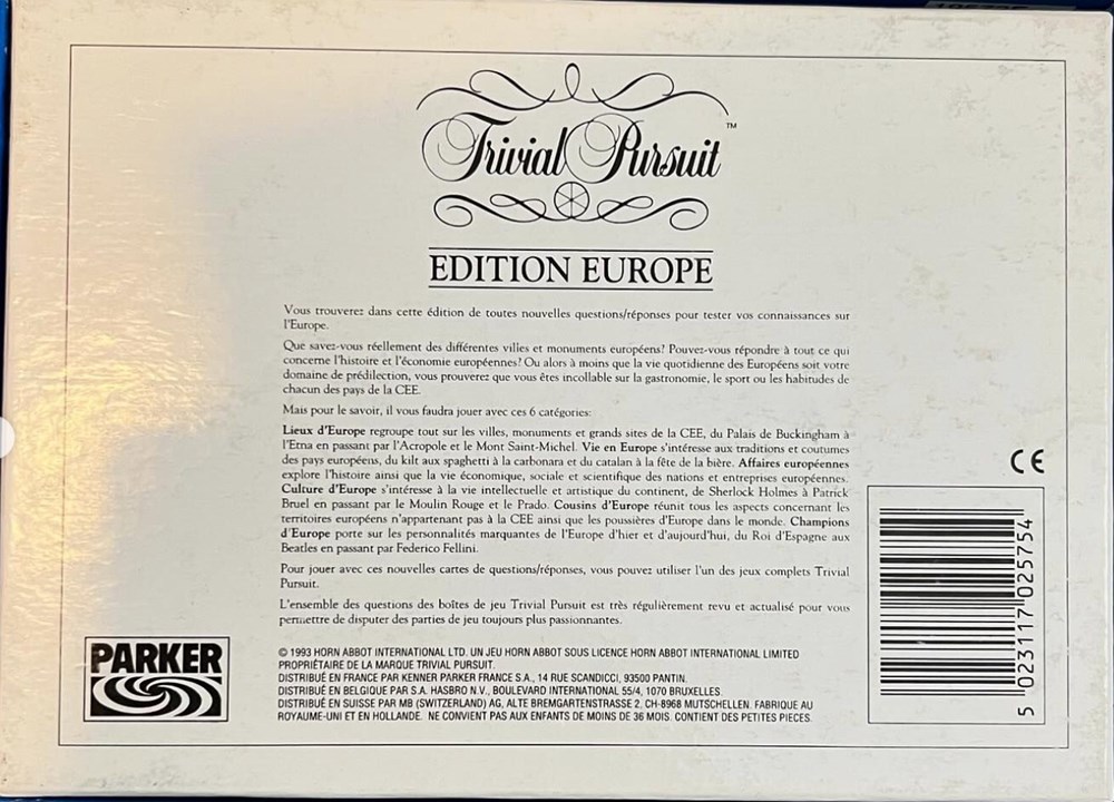 1993 - Édition Europe - recharge jeux de societe jouets 1993 edition europe recharge