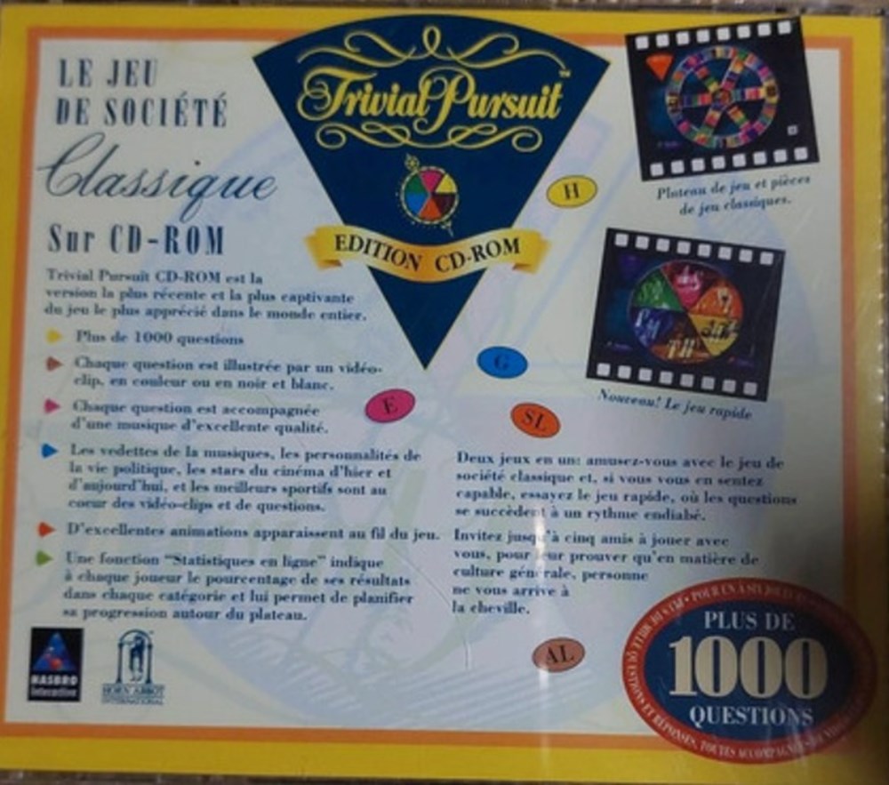 1995 - ??? - Trivial Pursuit Edition CD-rom - jeu vidéo jeux societe jouets 1995 trivial pursuit edition cd rom jeu video