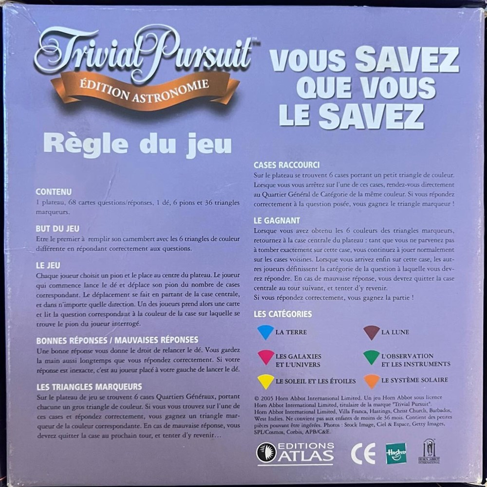 2005 - Édition astronomie - voyage jeux de societe jouets 2005 edition astronomie voyage