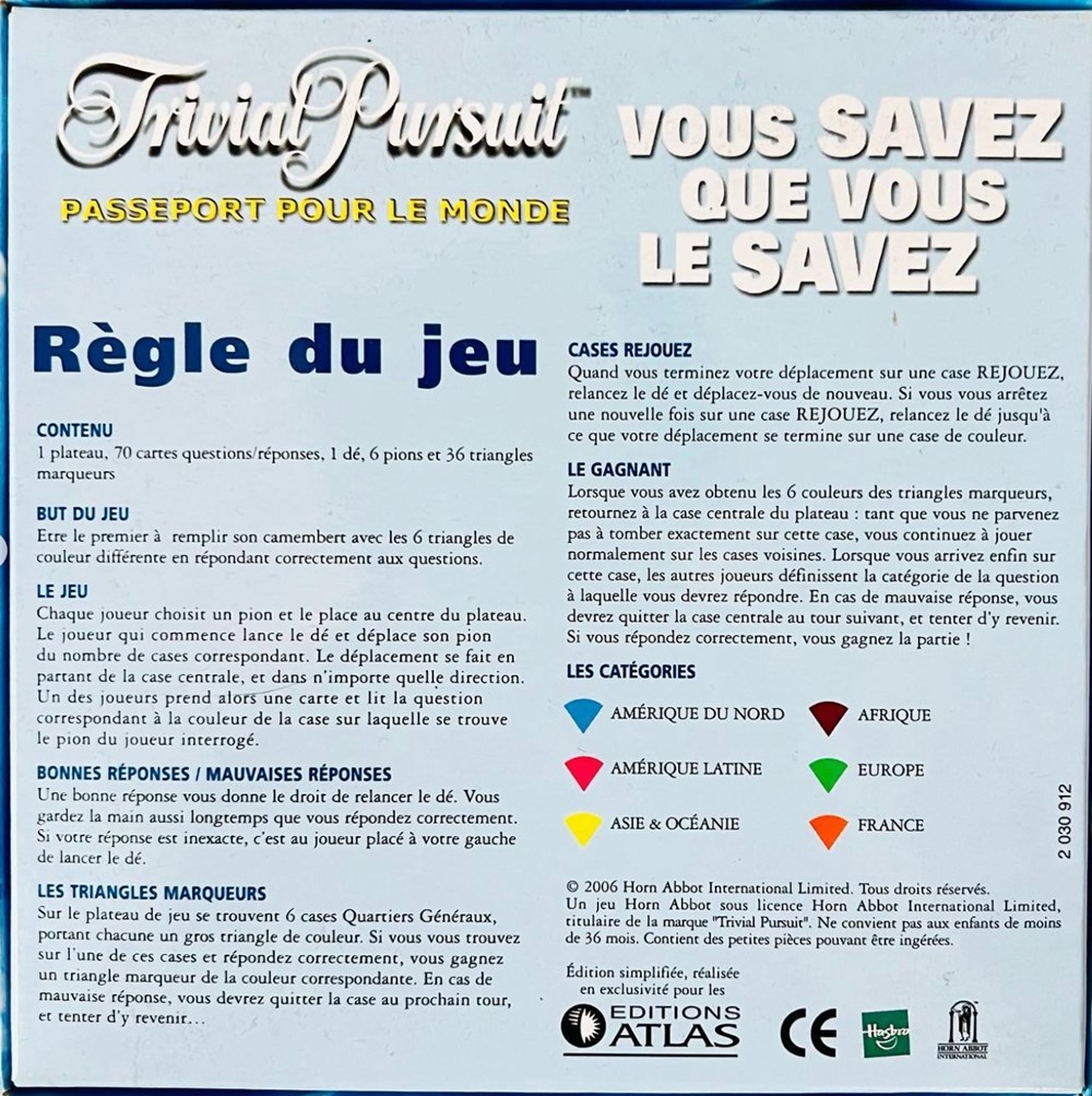 2006 - Édition passeport pour le monde - voyage jeux societe jouets 2006 edition passeport pour le monde voyage