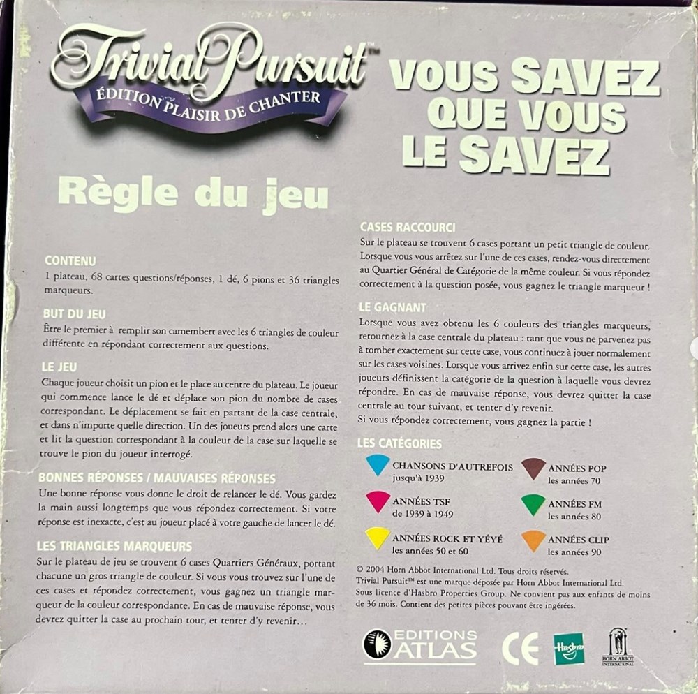 2004 - Édition plaisir de chanter - voyage jeux societe jouets 2004 edition plaisir de chanter voyage