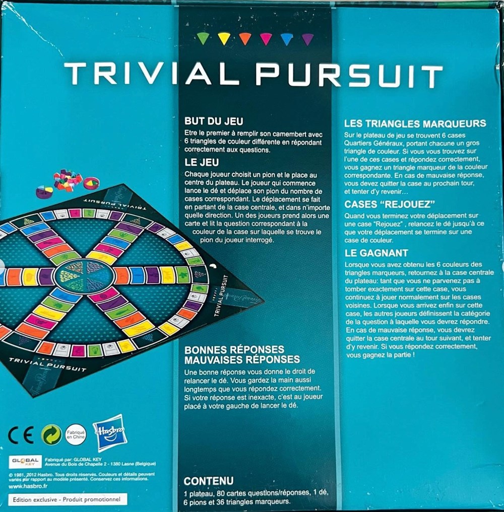 2012 - Trivial Pursuit edition Master Global Key - voyage jeux de societe jouets 2012 trivial pursuit edition master global key voyage