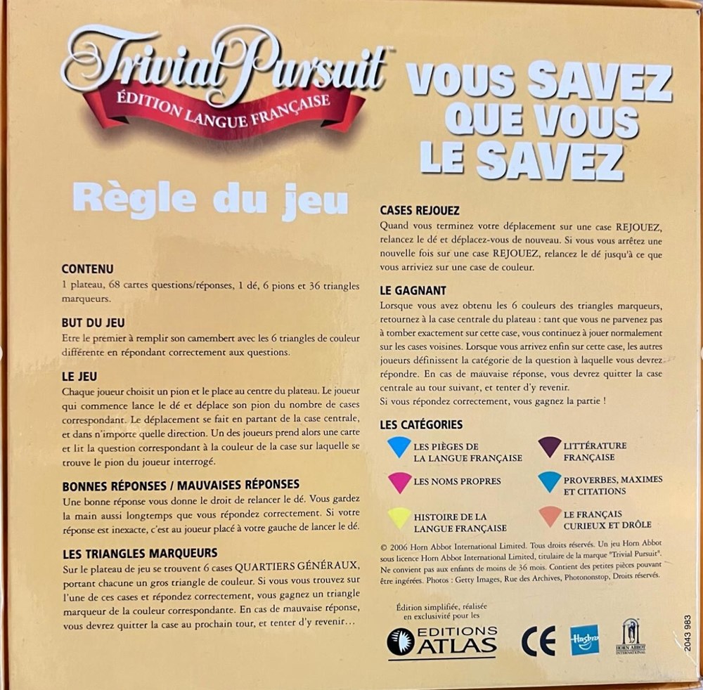 2006 - Édition langue française - voyage jeux de societe jouets 2006 edition langue francaise voyage