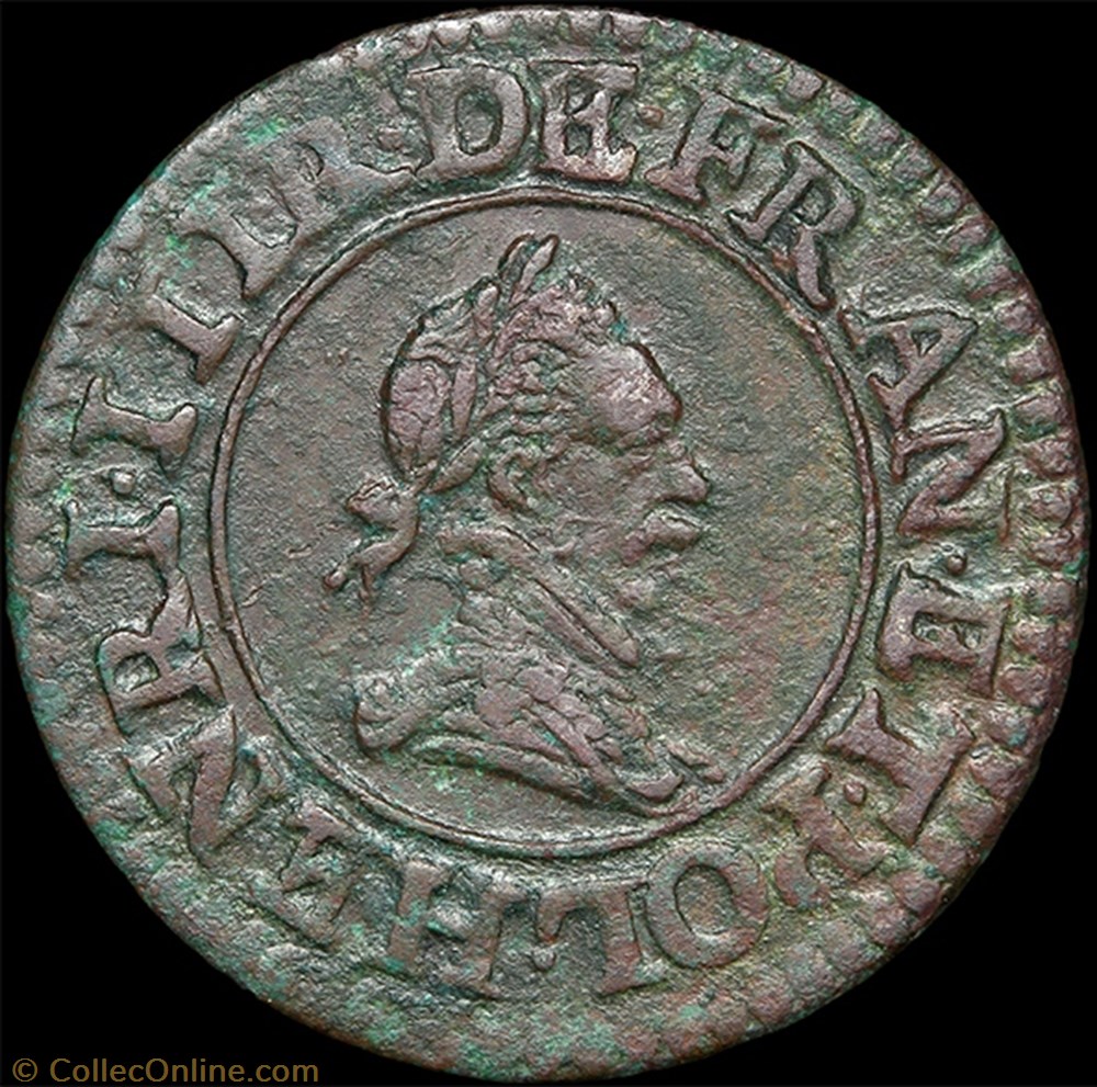 monnaie france royale cgkl 92 henri iii denier tournois 1589 a paris
