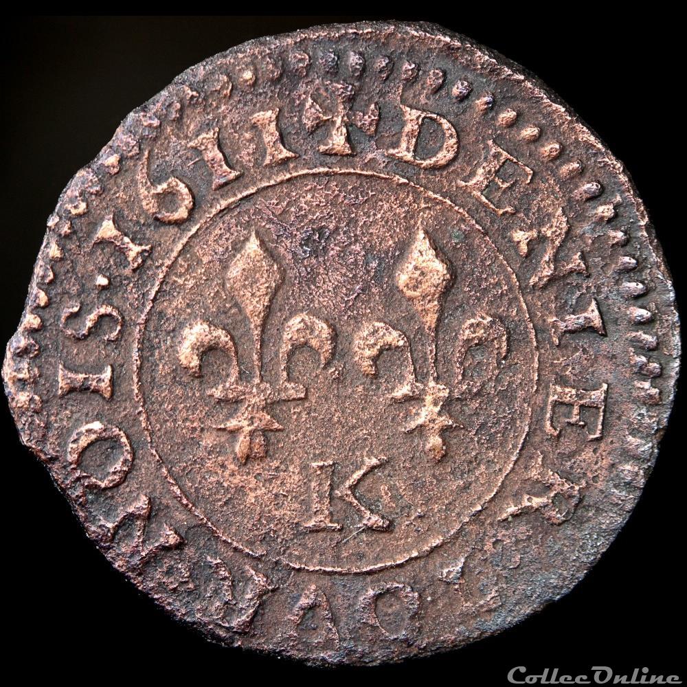 monnaie france royale cgkl 300 louis xiii denier tournois 1611 k bordeaux