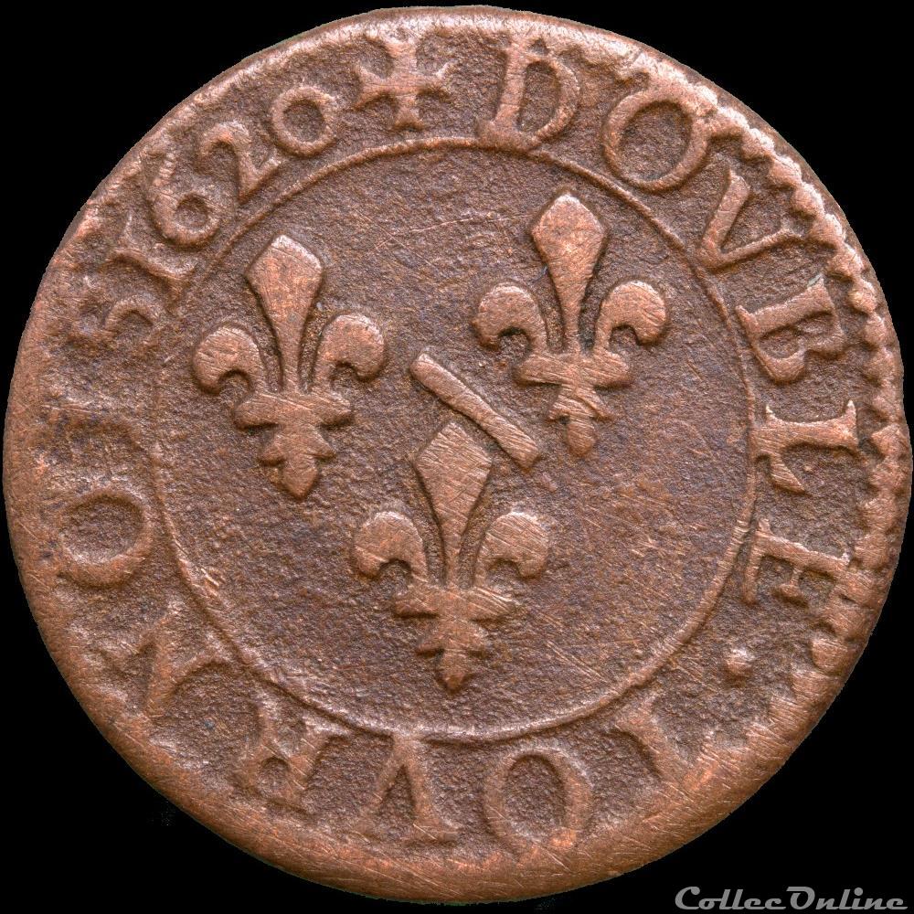 CGKL 728 - Dombes - Marie de Bourbon-Montpensier (1608-1627) - Double tournois 1620 2 monnaie france feodale cgkl 728 dombes marie de bourbon montpensier 1608 1627 double tournois 1620