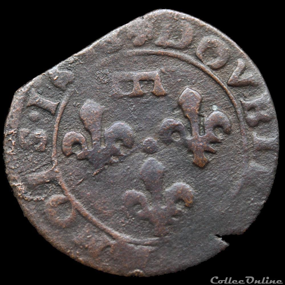 CGKL 746 - Dombes - Gaston d'Orléans (1627-1650) - Double tournois 1638 3 monnaie france feodale cgkl 746 dombes gaston orleans 1627 1650 double tournois 1638