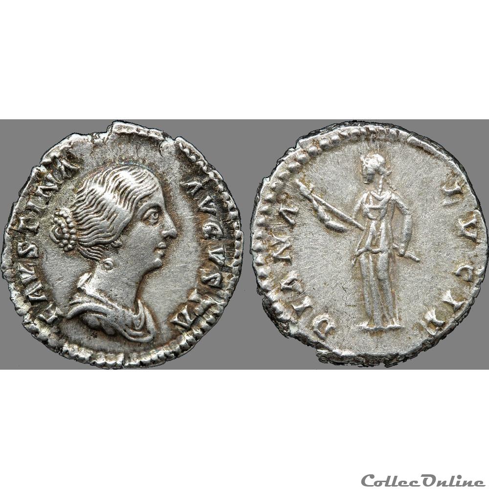 Faustine - Denier - 3 monnaie antique romaine faustine denier