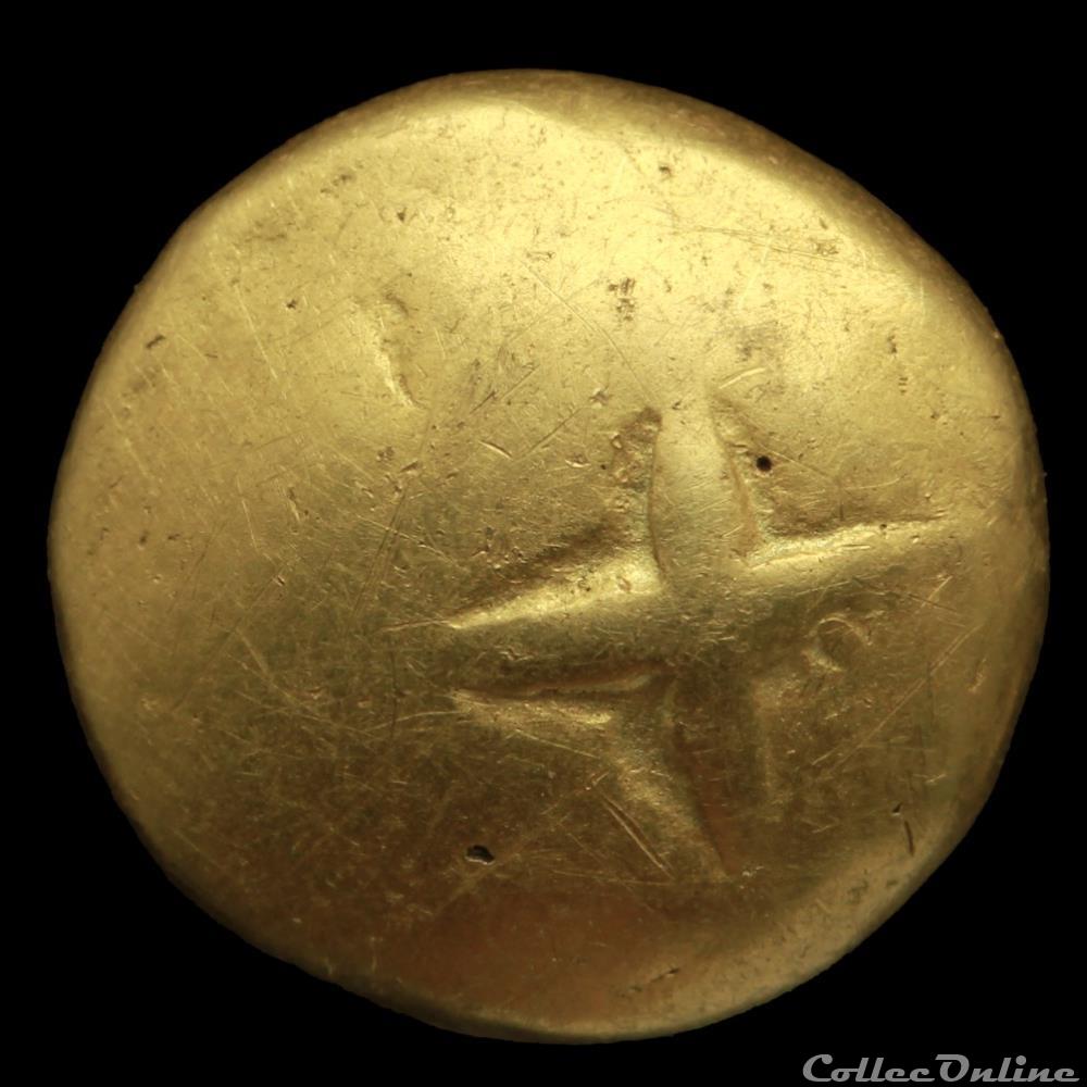 Sénons - Statère globulaire à la croix monnaie antique gauloise senons statere globulaire a la croix