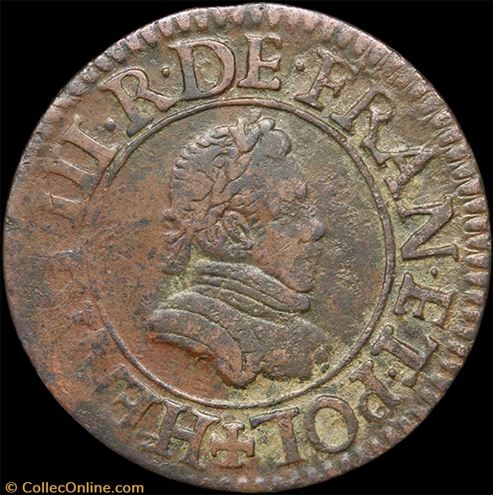 monnaie france royale cgkl 90 henri iii denier tournois 1579 a paris