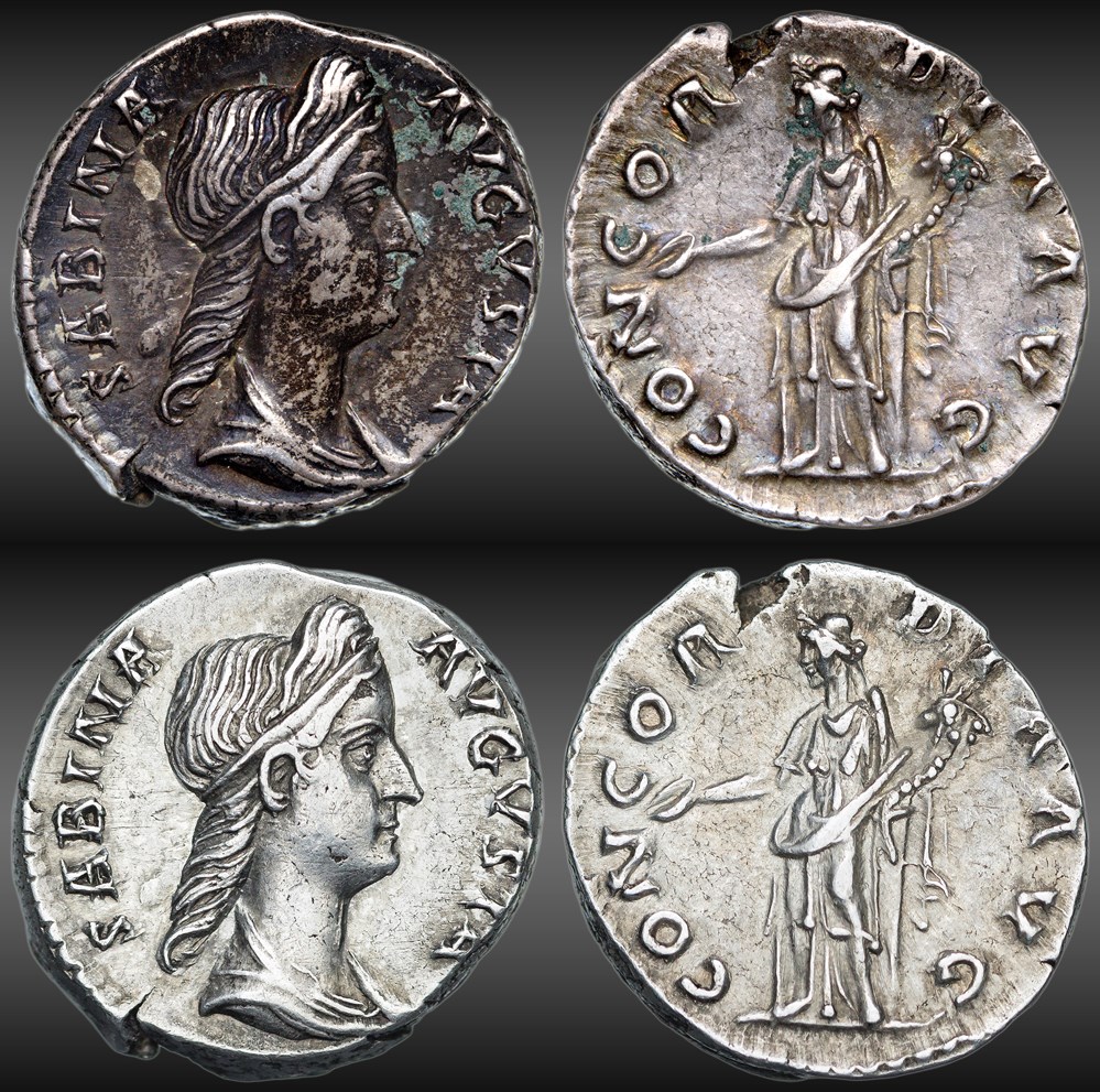 Sabine (128-136) - Denier - CONCORDIA AVG monnaies antiques romaines imperiales et republicaines sabine 128 136 denier concordia avg