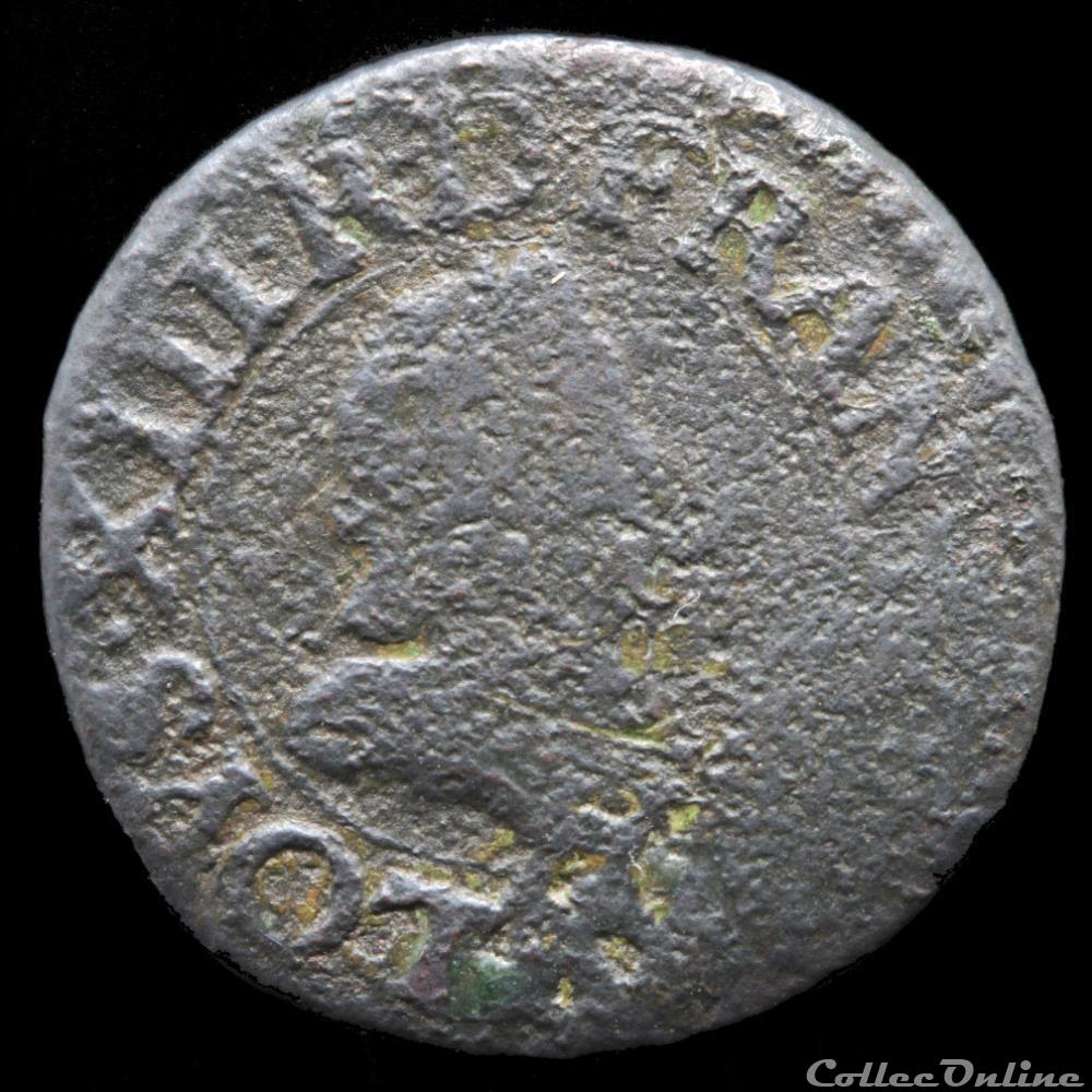 CGKL 416 - Louis XIII - Denier tournois 1619 G Poitiers monnaie france royale cgkl 416 louis xiii denier tournois 1619 g poitiers