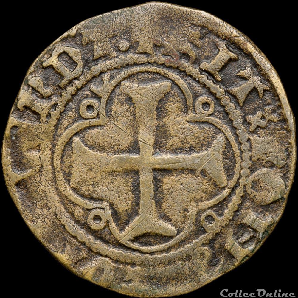 Louis XI (1461-1483) - Double tournois - Angers 2 monnaie france royale louis xi 1461 1483 double tournois angers