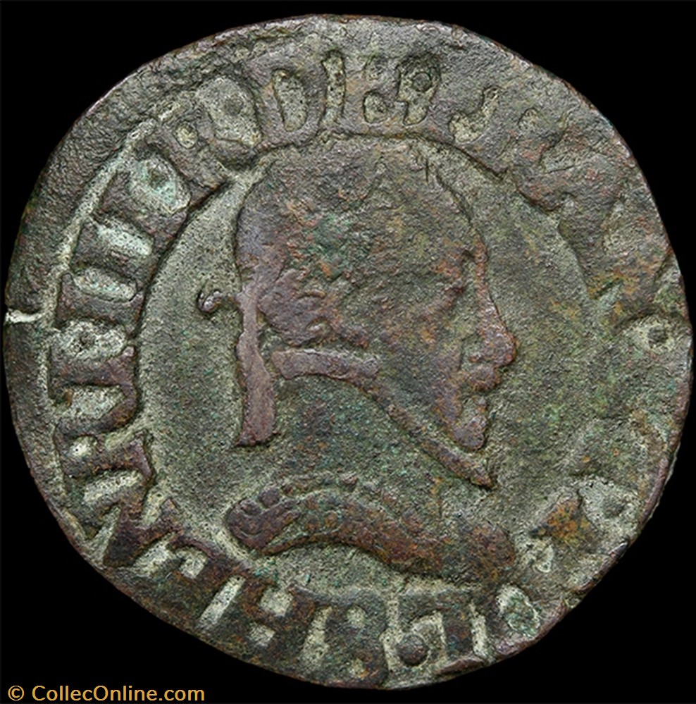 monnaie france royale cgkl 134 henri iii double tournois non date s troyes