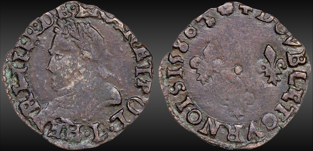 CGKL 18 - Henri III - Double tournois 1580 L Bayonne monnaies france royales cgkl 18 henri iii double tournois 1580 l bayonne