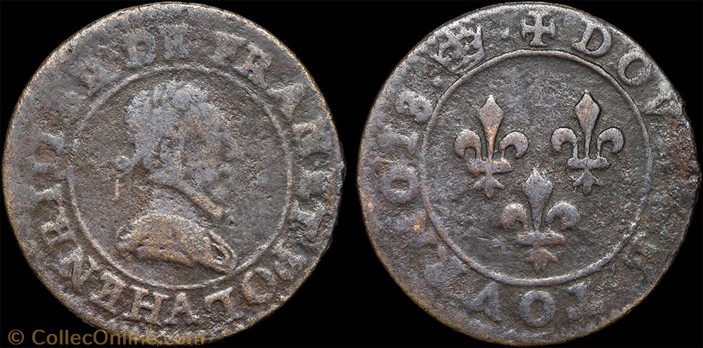 CGKL 86 - Henri III - Double tournois non daté A Paris monnaie france royale cgkl 86 henri iii double tournois non date a paris