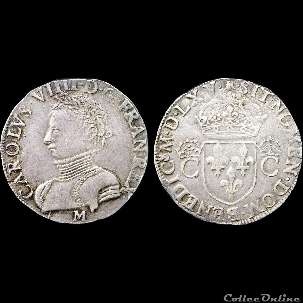 Charles IX (1560-1574) - Teston - 1565 M Toulouse 3 monnaie france royale charles ix 1560 1574 teston 1565 m toulouse