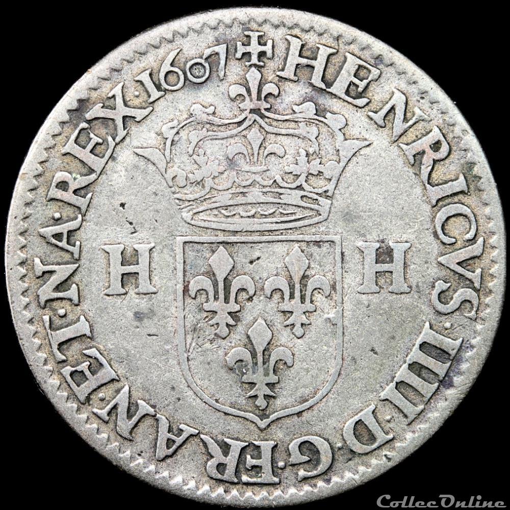 Henri IV (1589-1610) - Piéfort double du Douzain aux deux H - 1607 A monnaie france royale henri iv 1589 1610 piefort double du douzain aux deux h 1607 a