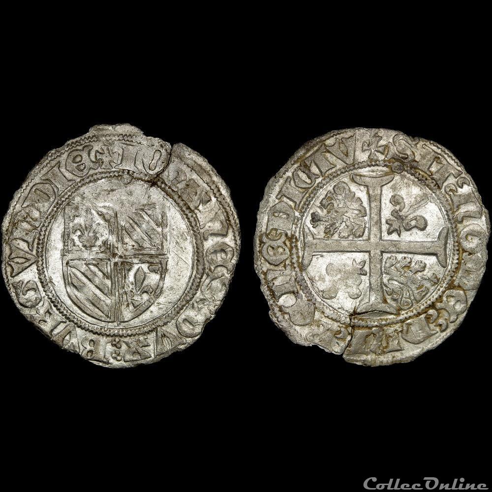 monnaie france feodale bourgogne jean sans peur grand blanc auxonne