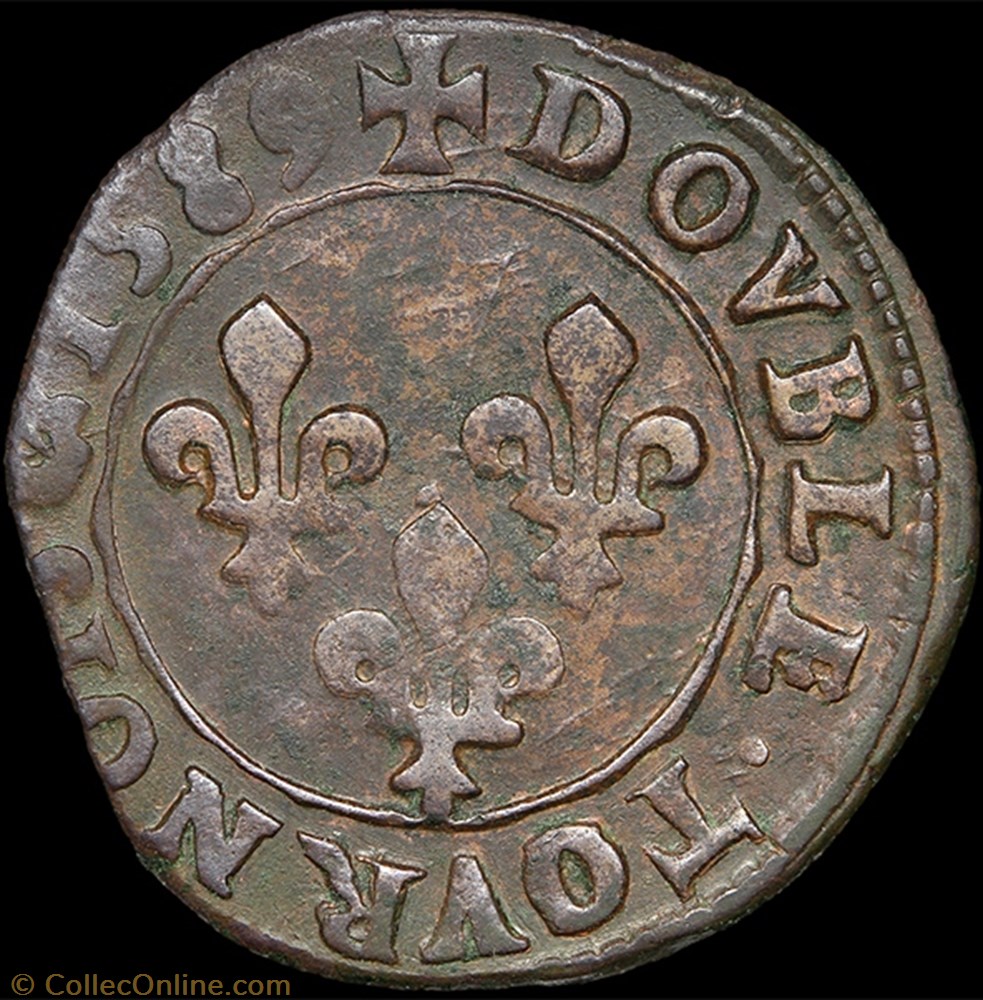 CGKL 112.D - Henri III - Double tournois 1589 B Rouen 3 monnaie france a royale cgkl 112 d henri iii double tournois 1589 b rouen