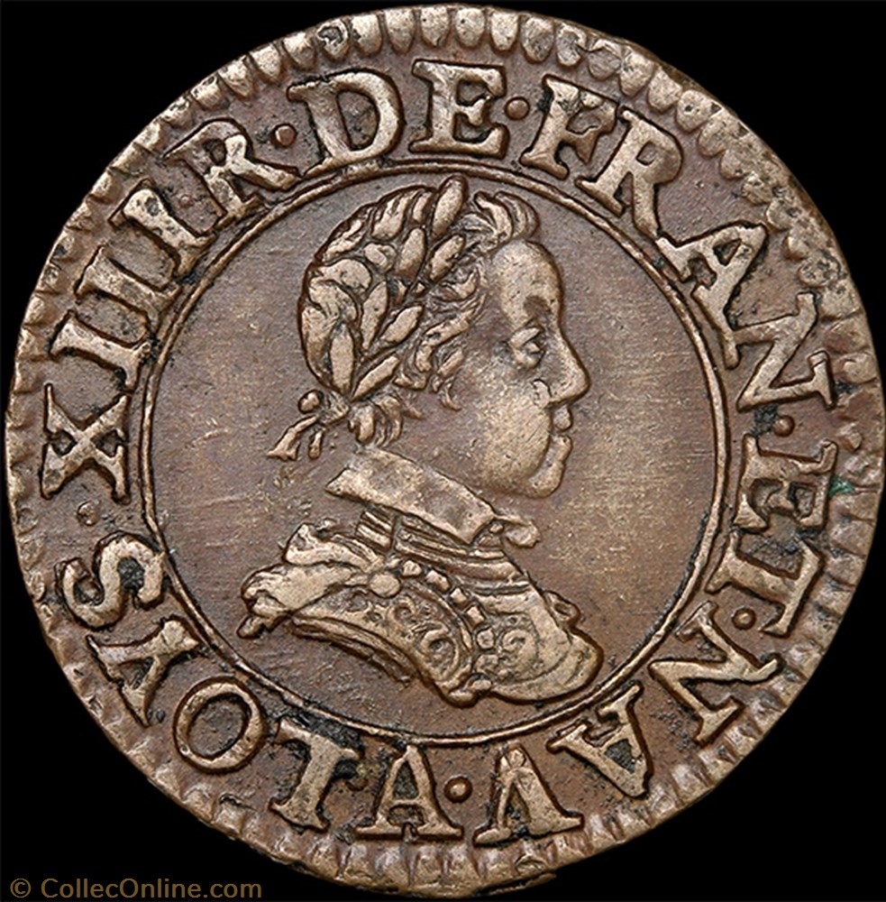 monnaie france royale cgkl 386 louis xiii double tournois 1616 a paris