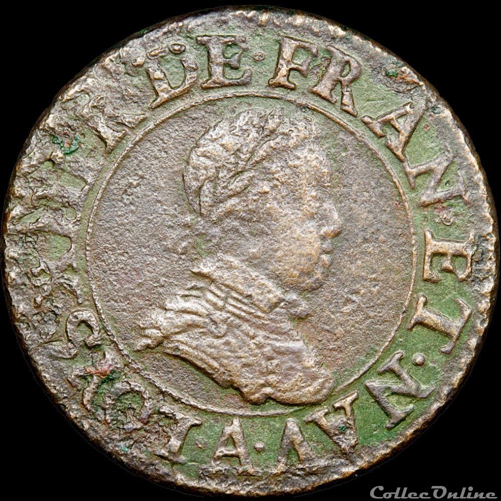monnaie france royale cgkl 386 louis xiii double tournois 1615 a paris