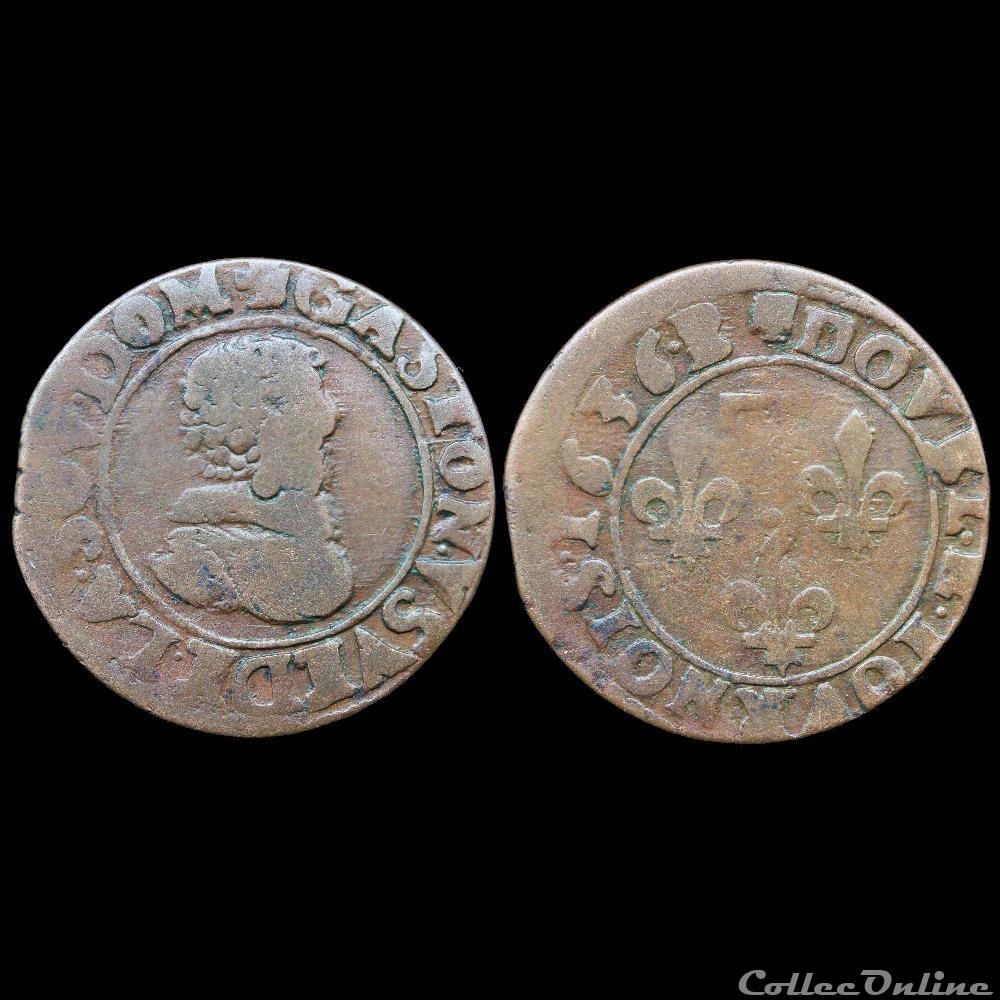 CGKL 736 - Dombes - Gaston d'Orléans (1627-1650) - Double tournois 1636B 3 monnaie france feodale cgkl 736 dombes gaston orleans 1627 1650 double tournois 1636b