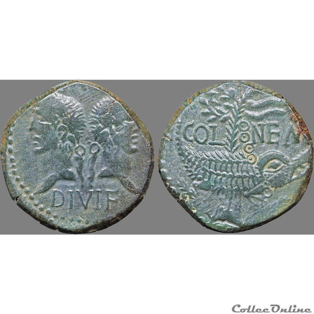monnaie antique romaine auguste et agrippa dupondius nimes type 3