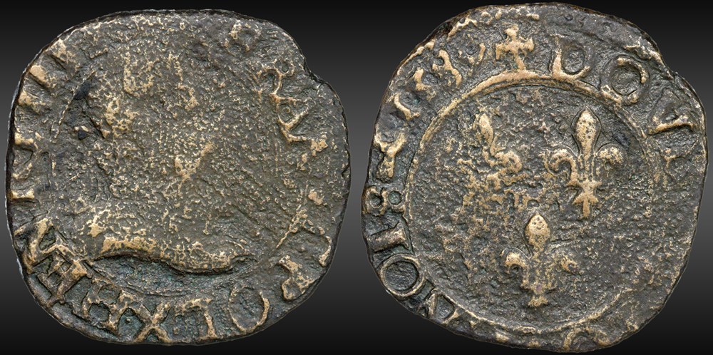 monnaies france royales cgkl 6 henri iii double tournois 1589 x amiens