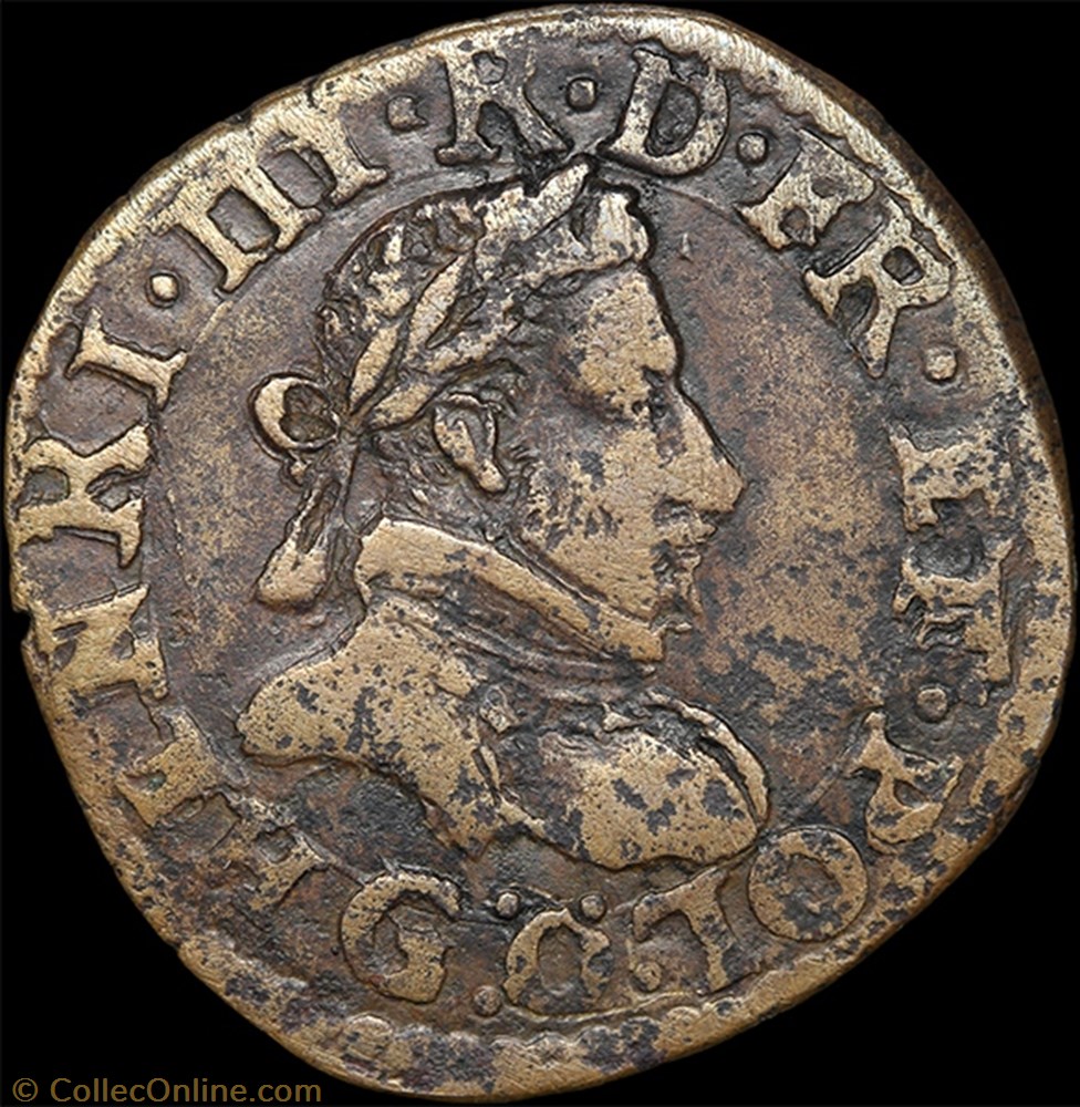 monnaies europe medievale a france royales cgkl 96 henri iii double tournois 1583 g poitiers