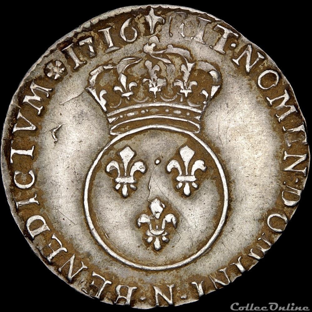 Louis XV - Dixième d'écu - 1716 N Montpellier 2 monnaie france a royale louis xv dixieme ecu 1716 n montpellier