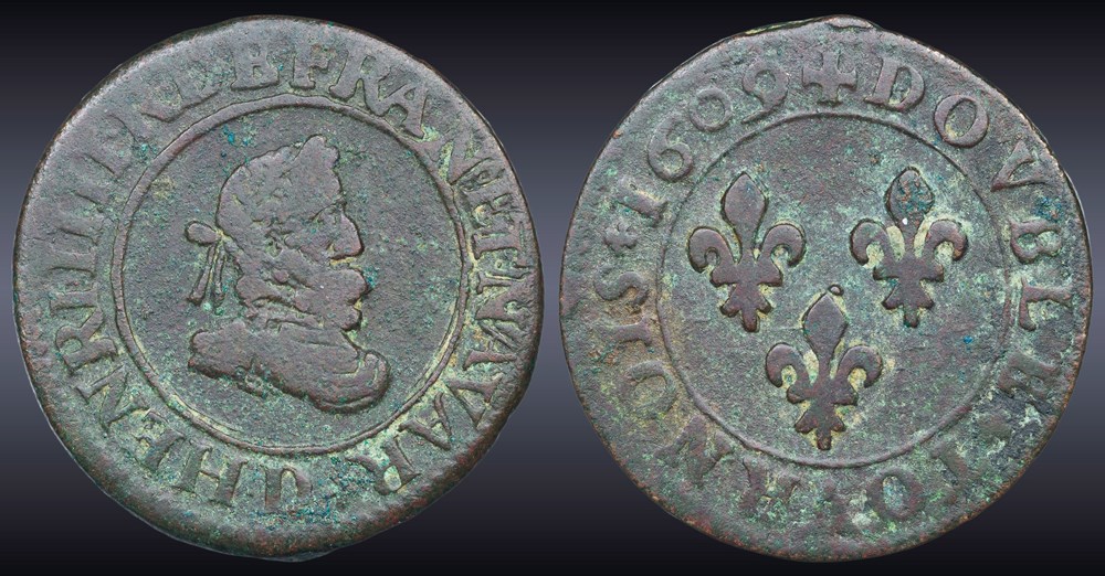 monnaies europe medievale france royales cgkl 202 a henri iv double tournois 1609 d lyon