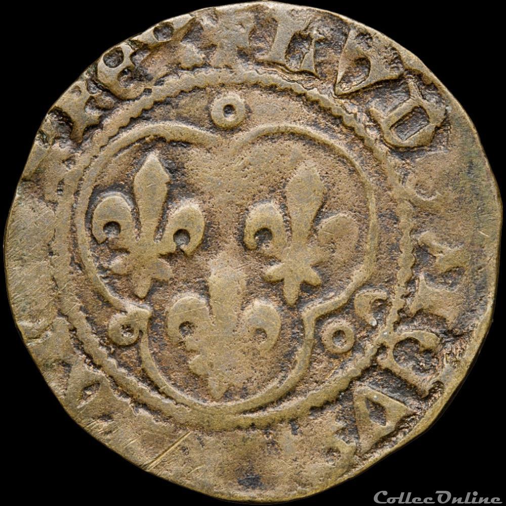 Louis XI (1461-1483) - Double tournois - Angers monnaie france royale louis xi 1461 1483 double tournois angers