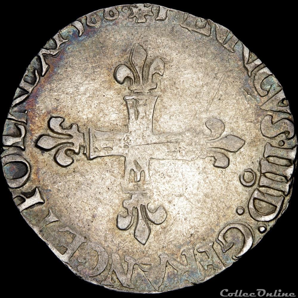 Henri III (1574-1589) - Huitième d'écu - 1588 "9" Rennes monnaie france a royale henri iii 1574 1589 huitieme ecu 1588 9 rennes